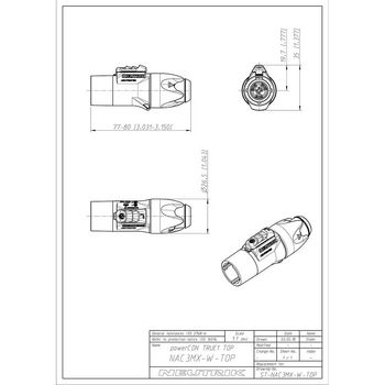 NTR-NAC3MX-W-T Vergrendelende mannelijke kabelconnector, schroefklemmen Product foto