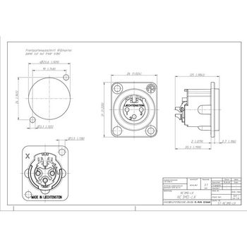 NTR-NC3MDLXBAG 3-polige mannelijke stekker, soldeerbekers, zwart metalen behuizing, zilveren contacten Product foto