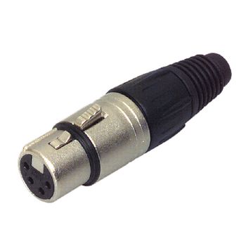NTR-NC4FX 4-polige vrouwelijke kabelconnector met nikkelen behuizing en zilveren contacten