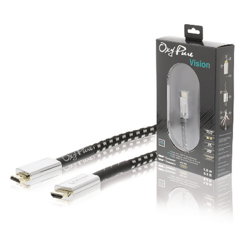 OXYV1201 High speed hdmi kabel met ethernet hdmi-connector - hdmi-connector 1.00 m zilver Verpakking foto