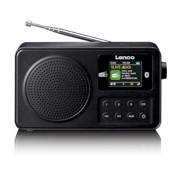PDR-033BK Draagbare dab+/fm-radio met bluetooth zwart Product foto