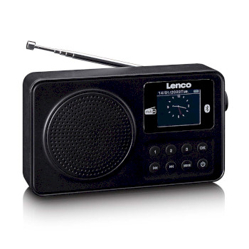 PDR-033BK Draagbare dab+/fm-radio met bluetooth zwart Product foto
