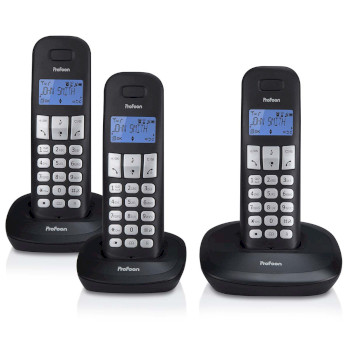 PDX-1130 Pdx-1130 dect-telefoon met 3 handsets zwart