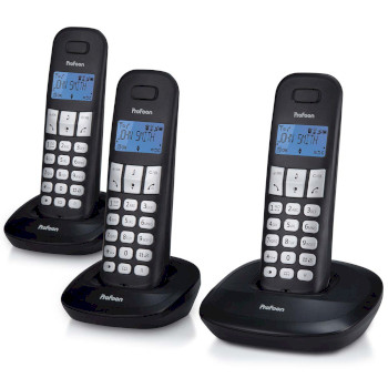 PDX-1130 Pdx-1130 dect-telefoon met 3 handsets zwart Product foto