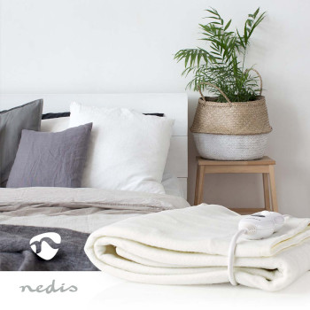 PEBL110CWT1 Elektrische deken | onderdeken | 1 persoon | 150 x 80 cm | 3 warmte standen | wasmachinebestendig |  Product foto