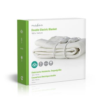 PEBL110CWT2 Elektrische deken | onderdeken | 2 personen | 160 x 140 cm | 3 warmte standen | wasmachinebestendig  Verpakking foto