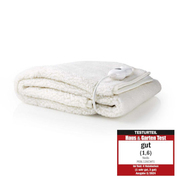 PEBL120CWT1 Elektrische deken | onderdeken | 1 persoon | 150 x 80 cm | 3 warmte standen | wasmachinebestendig | 