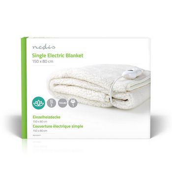 PEBL120CWT1 Elektrische deken | onderdeken | 1 persoon | 150 x 80 cm | 3 warmte standen | wasmachinebestendig |   foto
