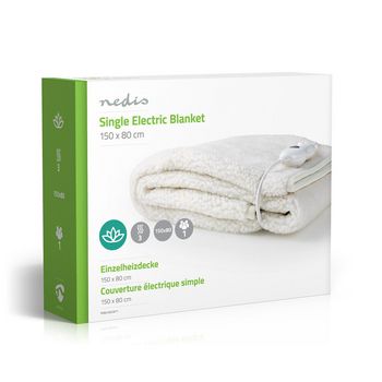 PEBL120CWT1 Elektrische deken | onderdeken | 1 persoon | 150 x 80 cm | 3 warmte standen | wasmachinebestendig |  Verpakking foto