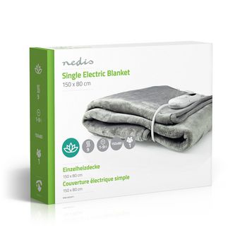 PEBL130CWT1 Elektrische deken | onderdeken | 1 persoon | 150 x 80 cm | 9 warmte standen | wasmachinebestendig |  Verpakking foto