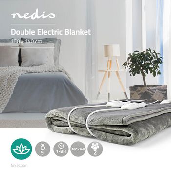 PEBL130CWT2 Elektrische deken | onderdeken | 2 personen | 160 x 140 cm | 9 warmte standen | wasmachinebestendig  Product foto