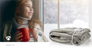PEBL140CWT Elektrische deken | bovendeken | 1 persoon | 180 x 130 cm | 9 warmte standen | wasmachinebestendig | Product foto