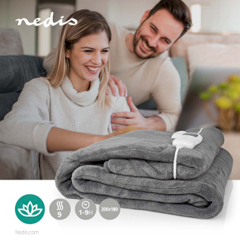 PEBL150CGY Elektrische deken | bovendeken | 2 personen | 200 x 180 cm | 9 warmte standen | wasmachinebestendig  Product foto
