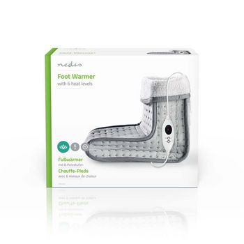 PEFW110CGY Voetenwarmer | 6 warmte standen | wasmachinebestendig | uitschakeltimer | oververhittingsbeveiliging Verpakking foto