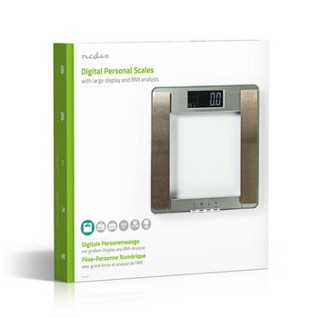 PESC120DCT Personenweegschaal | digitaal | zilver | gehard glas | maximaal weegvermogen: 180 kg | lichaamsanaly Verpakking foto