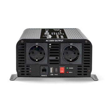 PIP100012FBK Omvormer pure sinusgolf | ingangsvoltage: 12 v dc | apparaat stroomoutput: type f (cee 7/3) / usb-a  Product foto