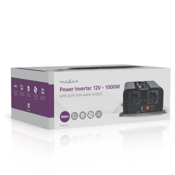 PIP100012FBK Omvormer pure sinusgolf | ingangsvoltage: 12 v dc | apparaat stroomoutput: type f (cee 7/3) / usb-a  Verpakking foto
