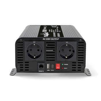 PIP100024FBK Inverter pure sinusgolf | ingangsvoltage: 24 v dc | apparaat stroomoutput: type f (cee 7/3) / usb-a  Product foto