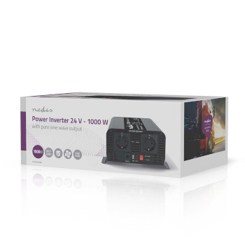 PIP100024FBK Omvormer pure sinusgolf | ingangsvoltage: 24 v dc | apparaat stroomoutput: type f (cee 7/3) / usb-a  Verpakking foto