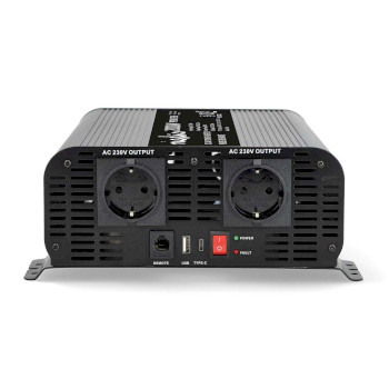 PIP200012FBK Omvormer pure sinusgolf | ingangsvoltage: 12 v dc | apparaat stroomoutput: type f (cee 7/3) / usb-a  Product foto