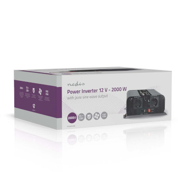 PIP200012FBK Inverter pure sinusgolf | ingangsvoltage: 12 v dc | apparaat stroomoutput: type f (cee 7/3) / usb-a  Verpakking foto