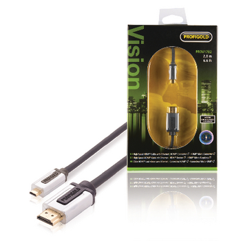 PROV1702 High speed hdmi kabel met ethernet hdmi-connector - hdmi micro-connector male 2.00 m zwart