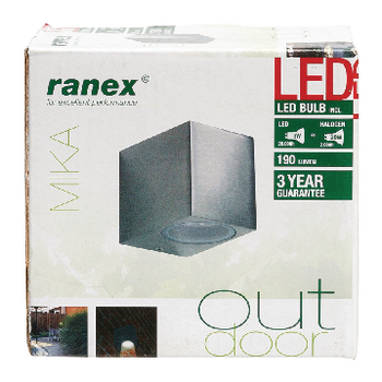 RA-5000464 Led wandlamp voor buiten 3 w 230 lm geborsteld aluminium Verpakking foto
