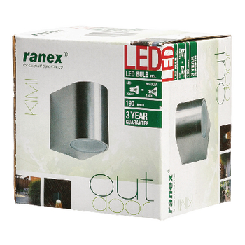 RA-5000466 Led wandlamp voor buiten 3 w 190 lm geborsteld aluminium Verpakking foto