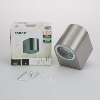 RA-5000466 Led wandlamp voor buiten 3 w 190 lm geborsteld aluminium Inhoud verpakking foto