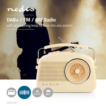 RDDB5000BG Dab+-radio | 5,4 w | fm | draaggreep | beige Product foto