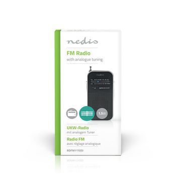 RDFM1110SI Fm-radio | draagbaar model | am / fm | batterij gevoed | analoog | 1.5 w | zwart-wit scherm | koptel  foto