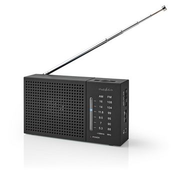 RDFM1200BK Fm-radio | draagbaar model | am / fm | batterij gevoed | analoog | 1.5 w | zwart-wit scherm | koptel Product foto