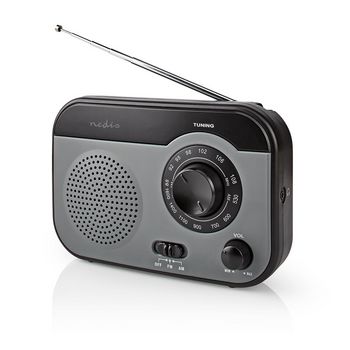 RDFM1340GY Fm-radio | draagbaar model | am / fm | batterij gevoed / netvoeding | analoog | 1.8 w | zwart-wit sc Product foto