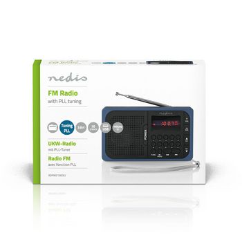 RDFM2100BU Fm-radio | 3,6 w | usb-poort & microsd-kaartsleuf | zwart / blauw Verpakking foto