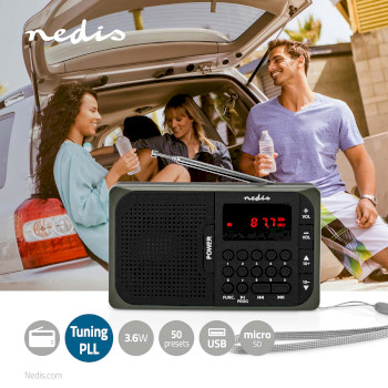 RDFM2100GY Fm-radio | draagbaar model | fm | batterij gevoed / netvoeding | digitaal | 3.6 w | scherm grootte:  Product foto