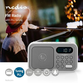 RDFM2200WT Fm-radio | draagbaar model | fm | batterij gevoed / netvoeding | digitaal | 2.1 w | scherm grootte:  Product foto