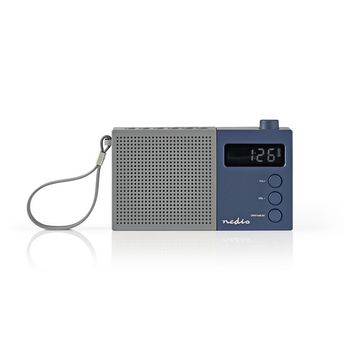 RDFM2210BU Fm-radio | 2,1 w | klok & alarm | multifunctionele draaiknop | grijs / blauw
