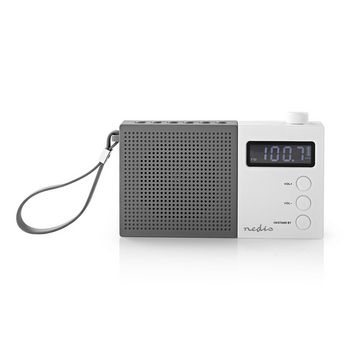 RDFM2210WT Fm-radio | 2,1 w | klok & alarm | multifunctionele draaiknop | grijs / wit