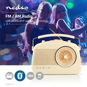 RDFM5010BG Fm-radio | 5,4 w | bluetooth® | draaggreep | beige Product foto