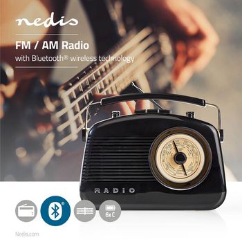 RDFM5010BK Fm-radio | 5,4 w | bluetooth® | draaggreep | zwart Product foto