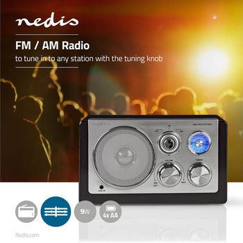 RDFM5100BK Fm-radio | tafelmodel | am / fm | batterij gevoed / netvoeding | analoog | 9 w | zwart Product foto