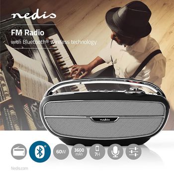 RDFM5300BK Fm-radio | 60 w | bluetooth® | zwart / zilver Product foto