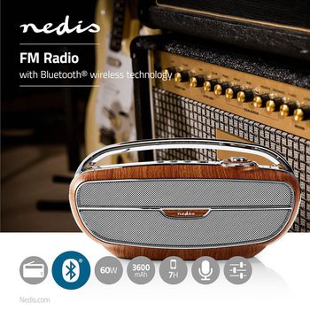 RDFM5300BN Fm-radio | 60 w | bluetooth® | bruin / zilver Product foto
