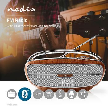 RDFM5310BN Fm-radio | tafelmodel | fm | batterij gevoed / netvoeding | digitaal | 60 w | scherm grootte: 2.0 \