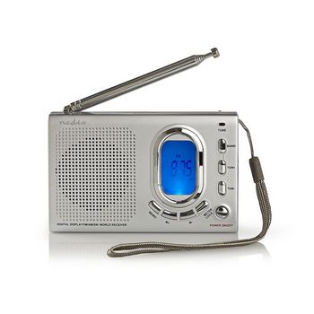 RDWR1000GY Wereldradio | draagbaar model | am / fm / sw | batterij gevoed / netvoeding | digitaal | 1.5 w | kop