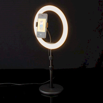 RLSTND200BK Ringlicht | 10 inch | 120 led\'s | 2700 - 6700 k | bureau | zwart Product foto