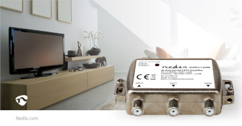 SAMP41120ME Catv-versterker | versterking: 12 db | 85 - 1218 mhz | outputs: 2 | return path | zilver Product foto