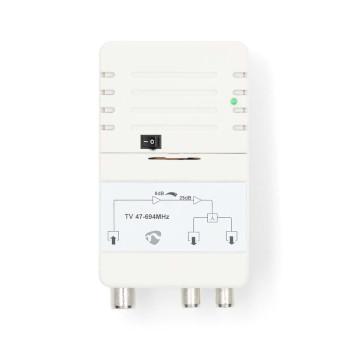 SAMP42222WT Catv-versterker | versterking: 25 db | 47 - 694 mhz | outputs: 2 | versterkingsregelaar | wit Product foto