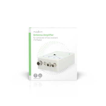 SAMP42222WT Catv-versterker | versterking: 25 db | 47 - 694 mhz | outputs: 2 | versterkingsregelaar | wit  foto