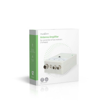 SAMP42222WT Catv-versterker | versterking: 25 db | 47 - 694 mhz | outputs: 2 | versterkingsregelaar | wit Verpakking foto